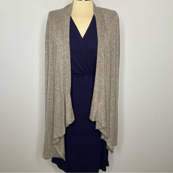 Croft & Barrow Heathered Tan Waterfall Cardigan - Picture 1 of 9